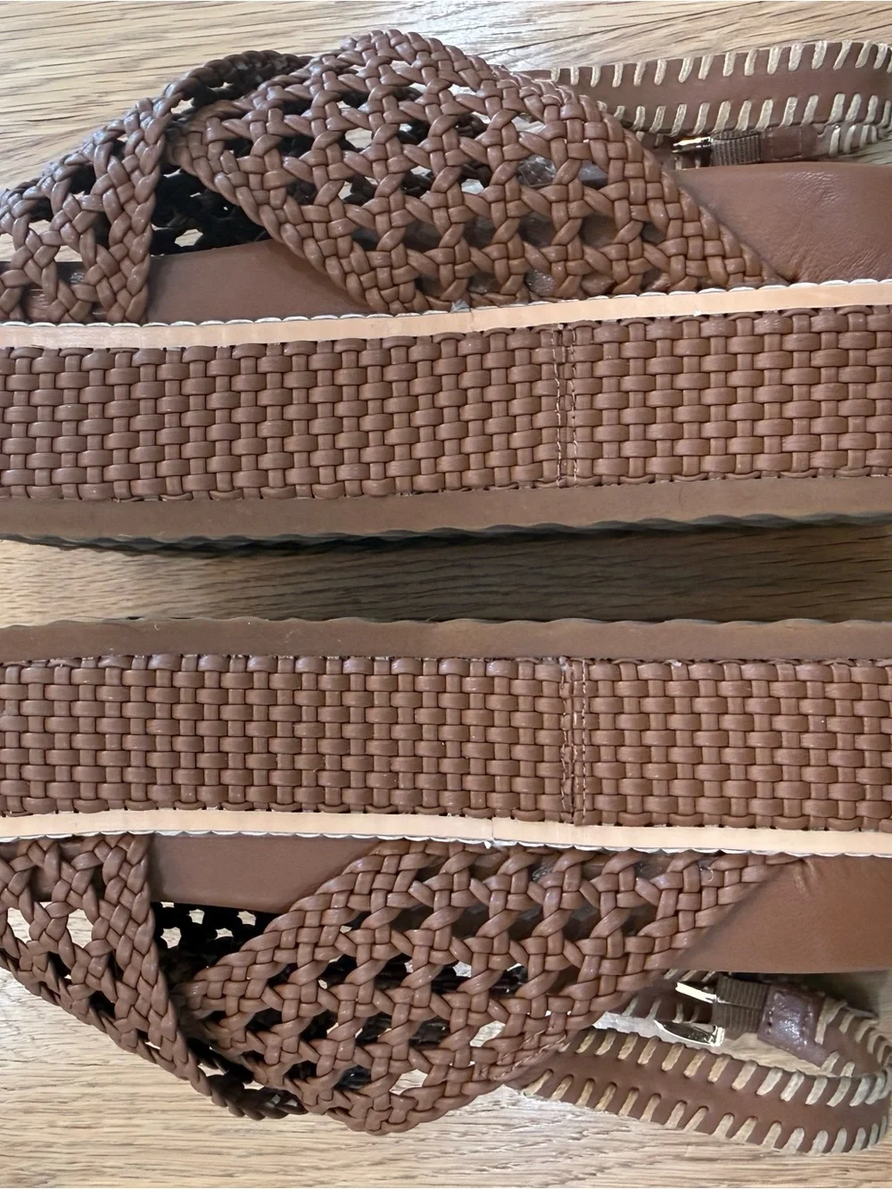 Steve Madden Brown Woven Platform Slingback Sandals